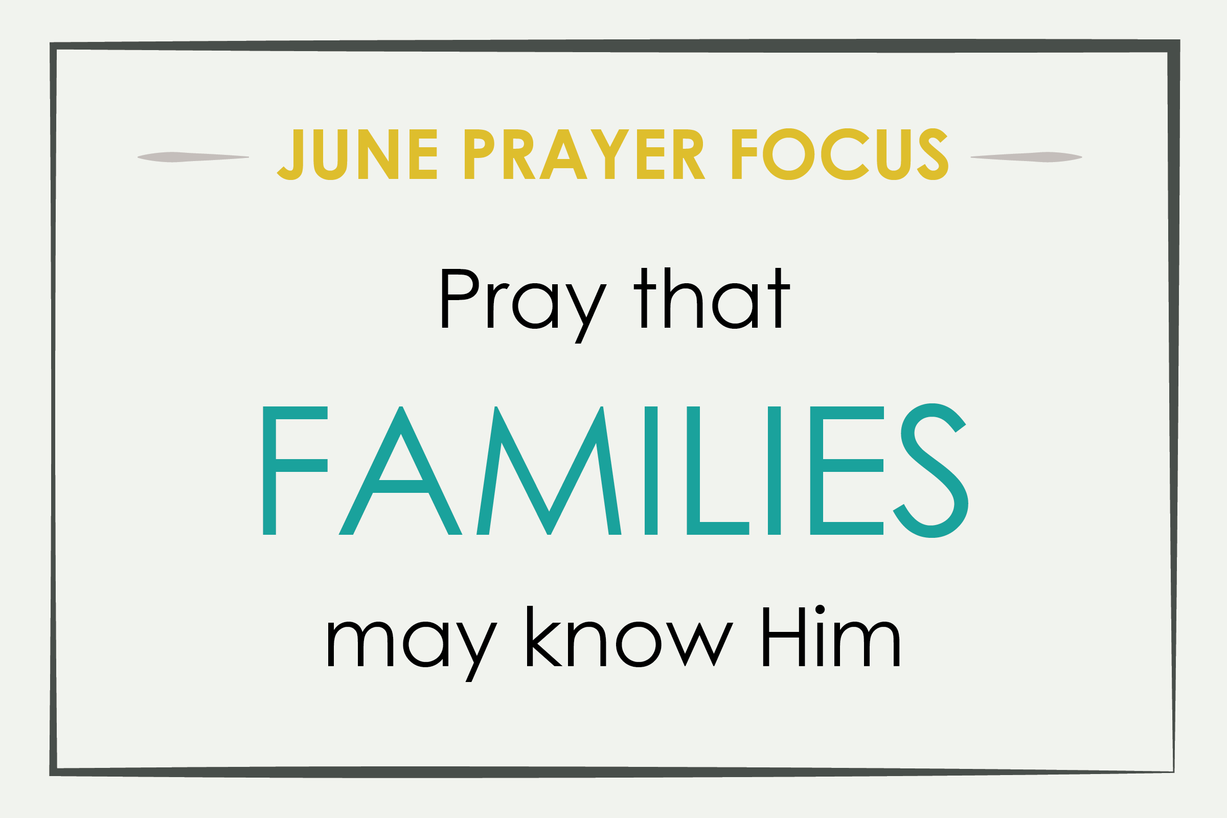 June Prayer Focus Website